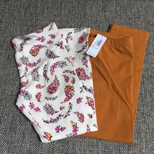 2 pair New! Old navy floral solid legging pants 5